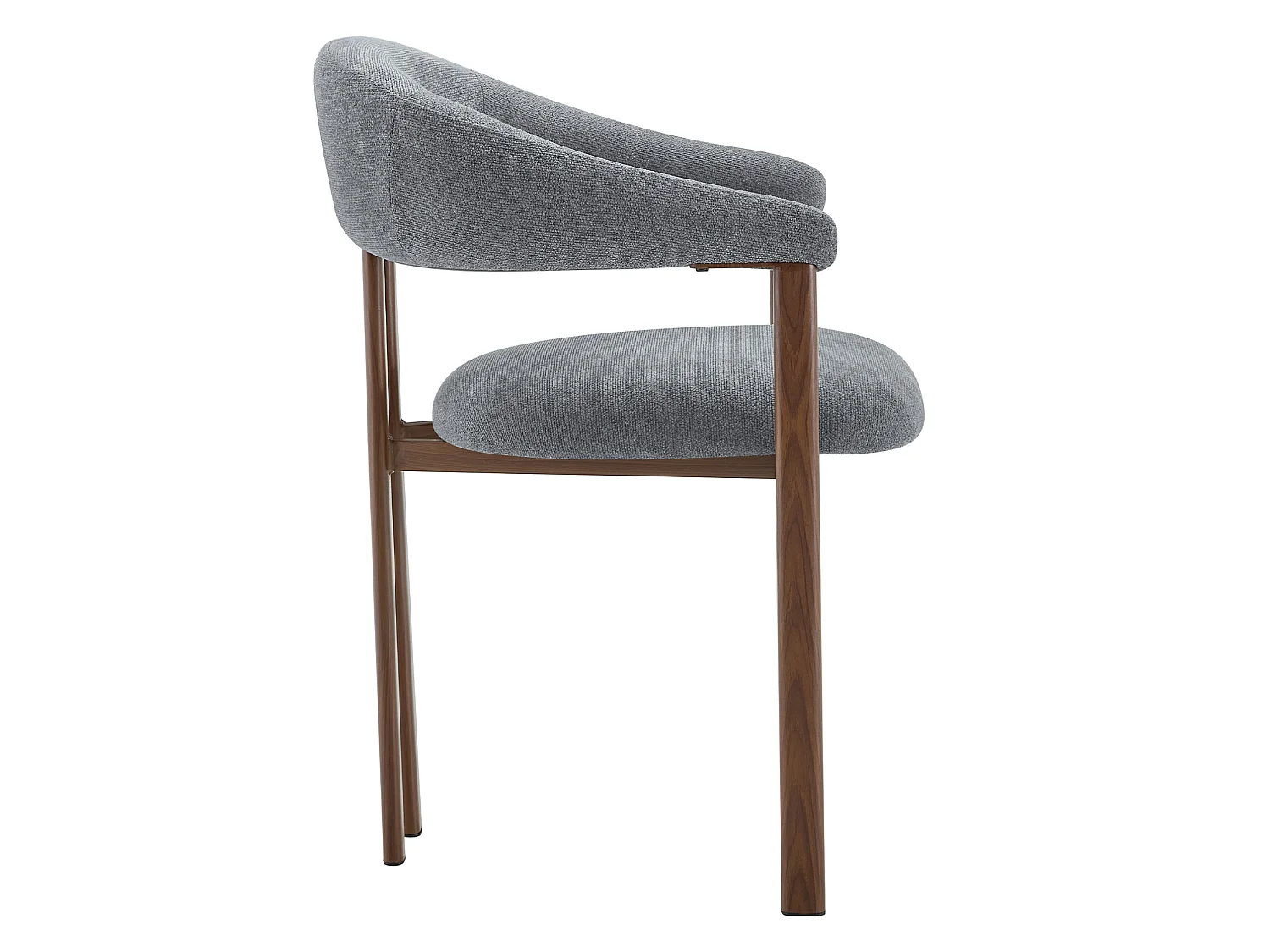 Set van 4 linnen eetkamerstoelen met metalen poten - Grijs