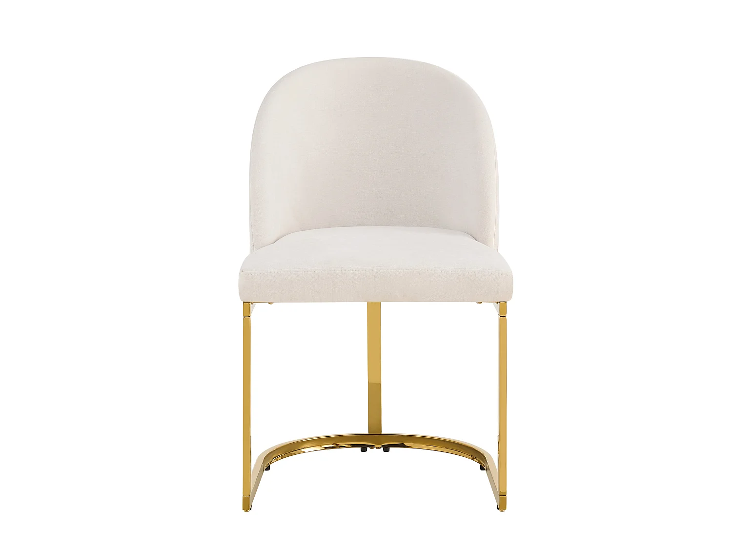Set van 2 stoelen met gouden metalen poten - Beige chenillestof