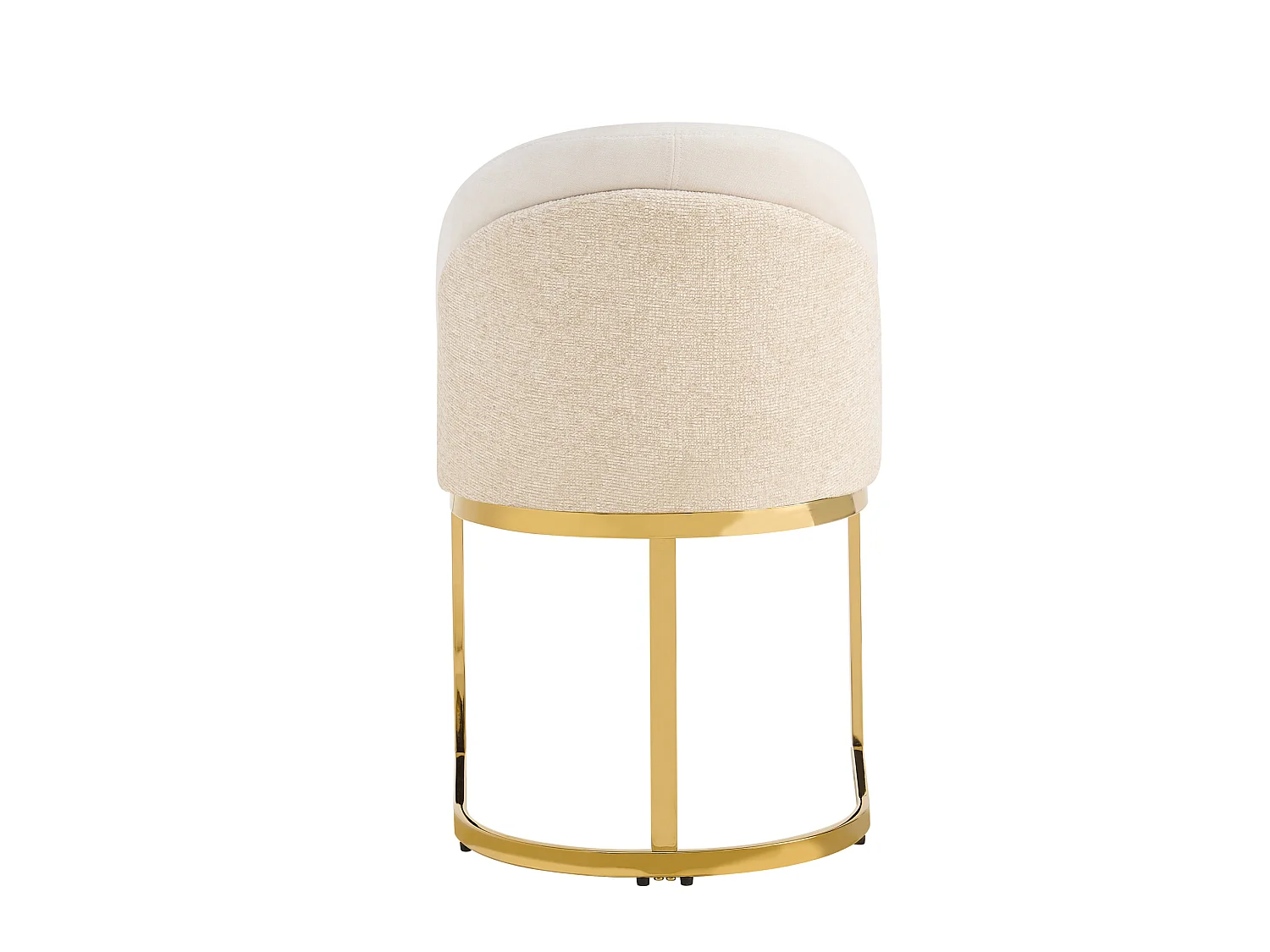 Set van 2 stoelen met gouden metalen poten - Beige chenillestof