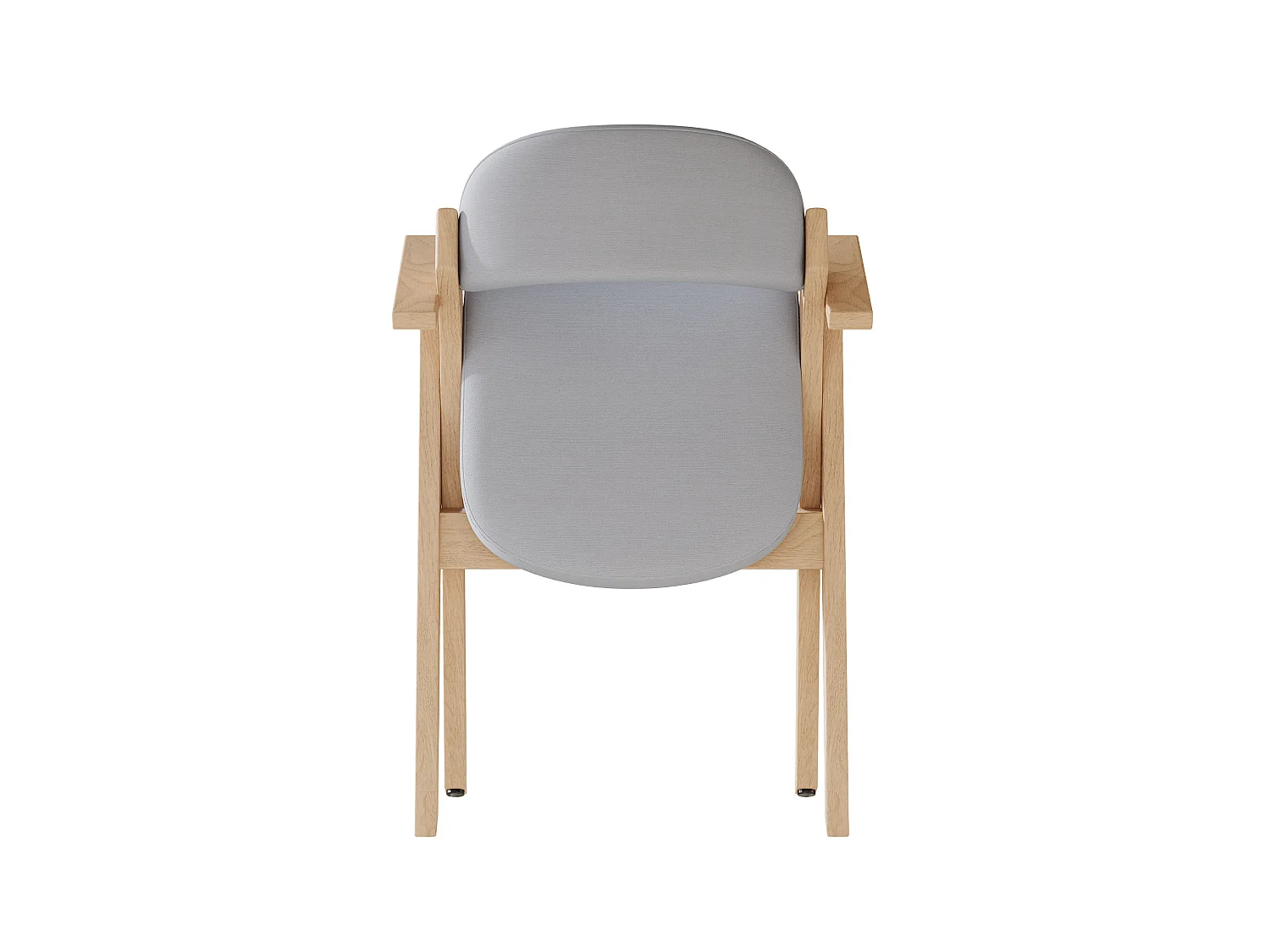 Set van 2 opklapbare stoelen in grijs linnen met armleuningen - Licht naturel