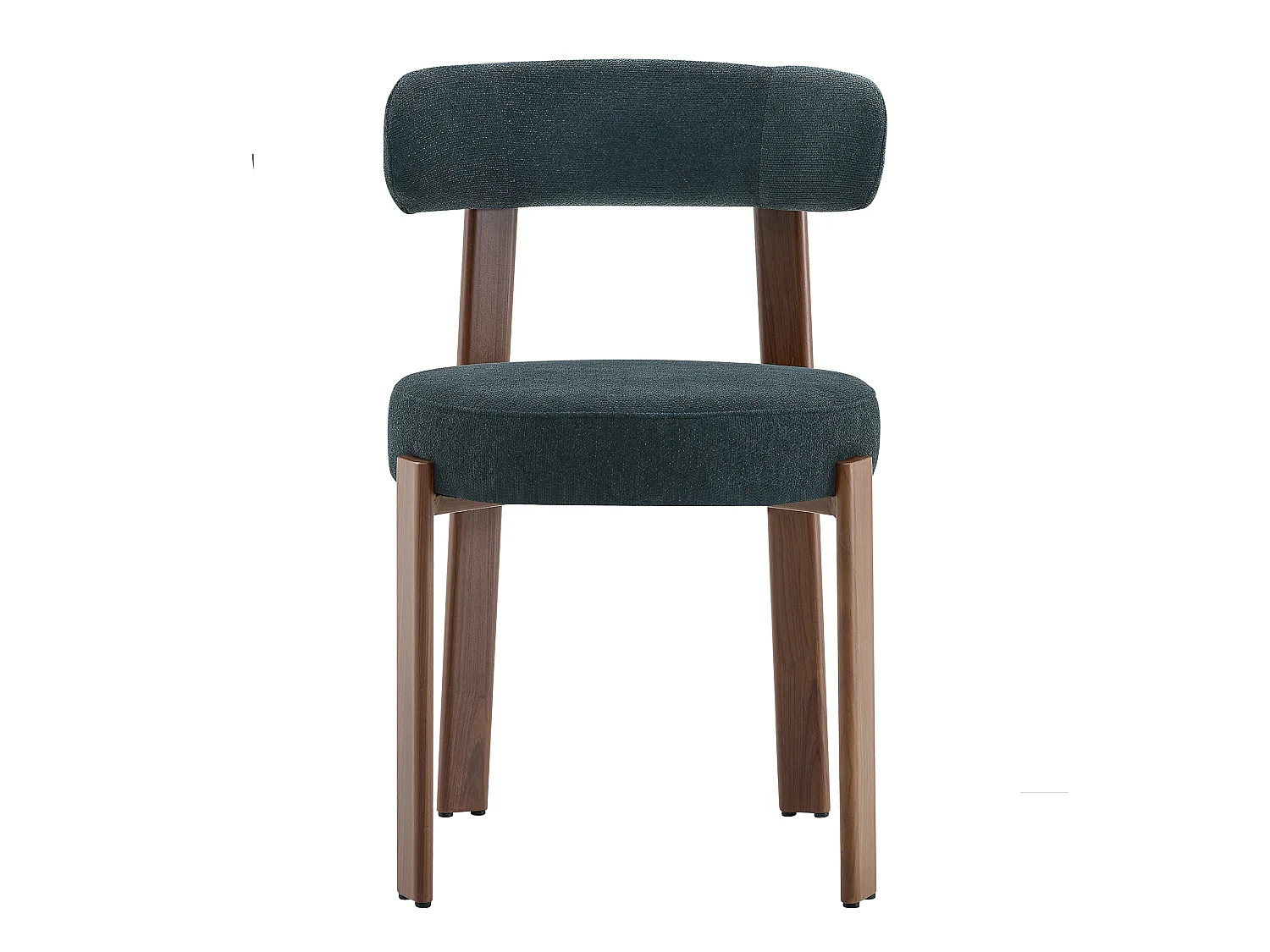 Juego de 4 sillas de comedor con patas de madera - Lino negro