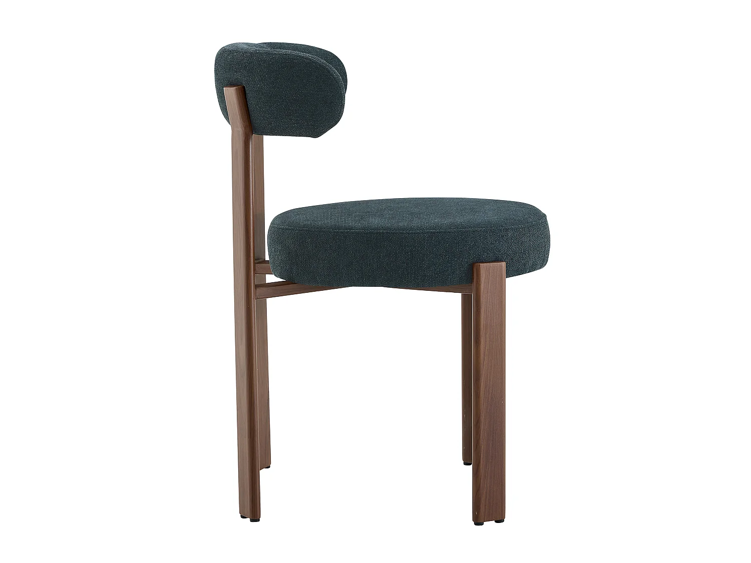 Juego de 4 sillas de comedor con patas de madera - Lino negro