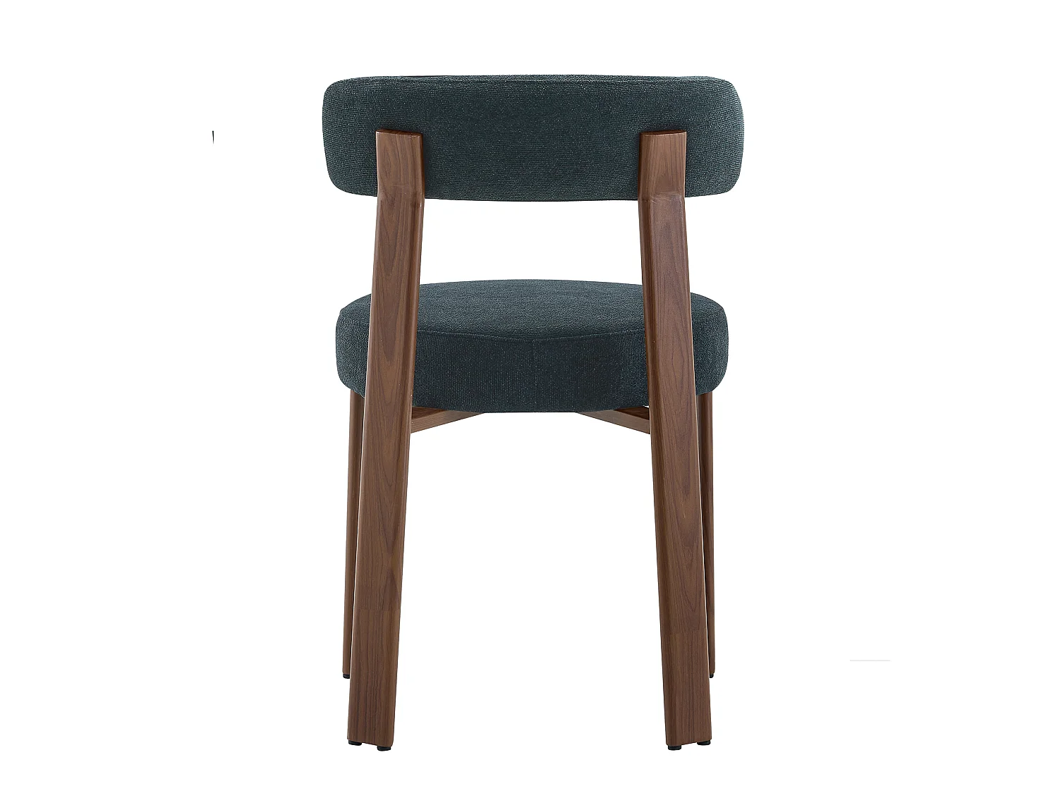 Juego de 4 sillas de comedor con patas de madera - Lino negro