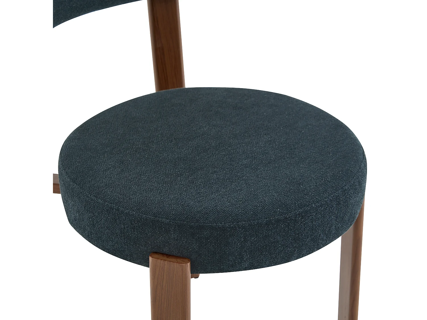 Juego de 4 sillas de comedor con patas de madera - Lino negro