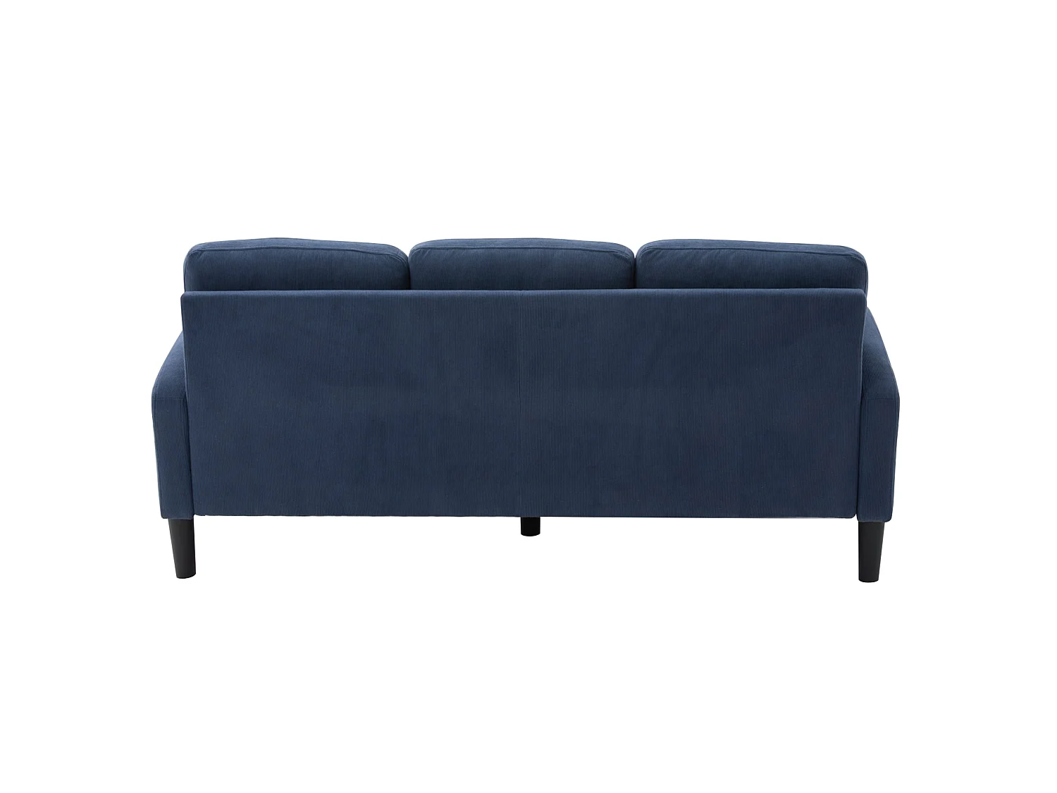 Canapé d'angle modulable 3 places 166 x 188 cm avec méridienne - Velours côtelé bleu
