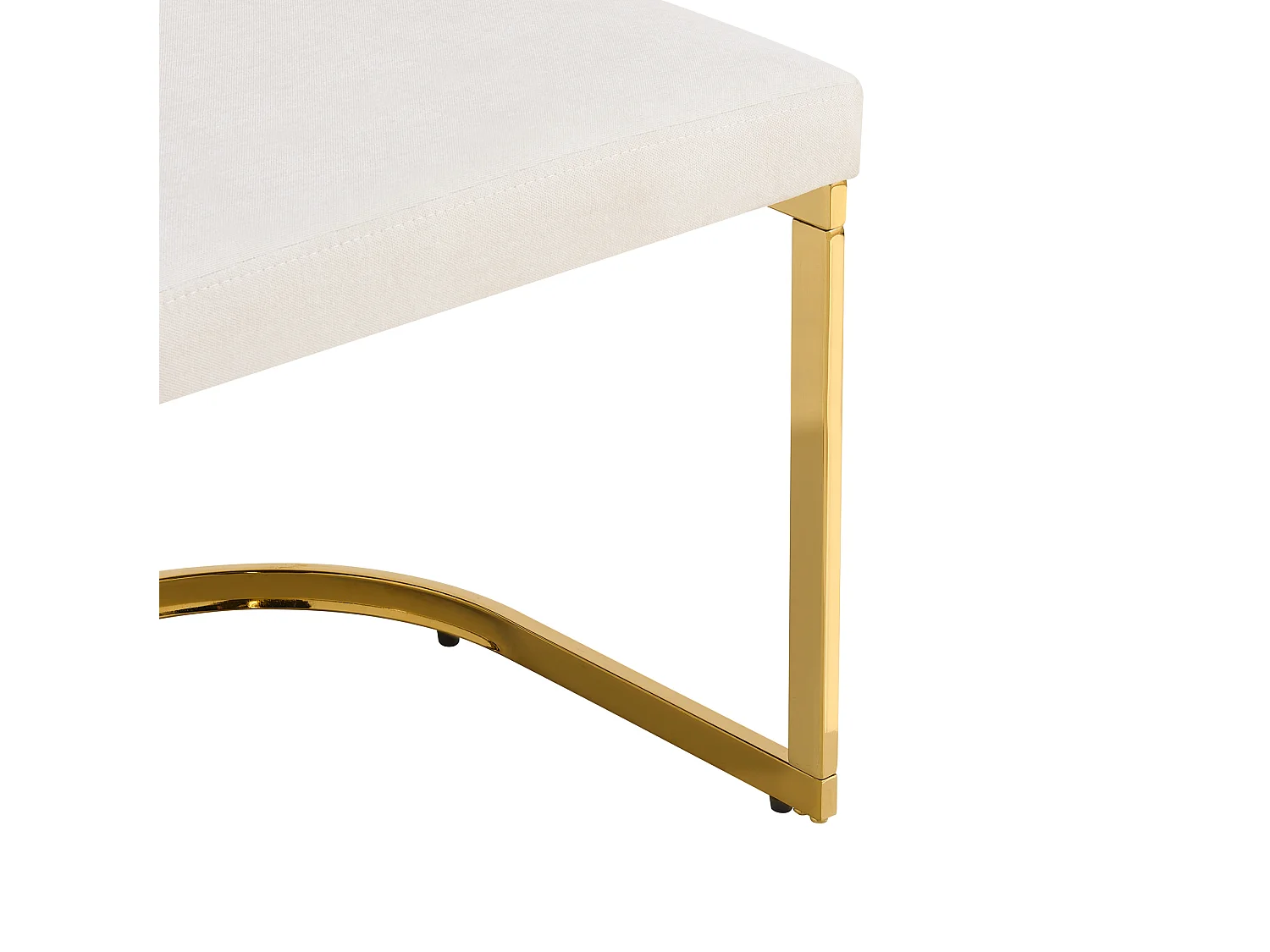 Lot de 6 chaises avec pieds en métal doré - Tissu en chenille beige