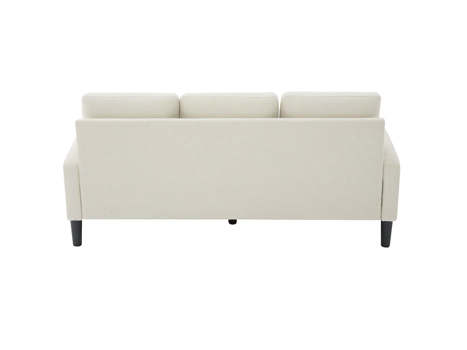Canapé d'angle 3 places en L avec méridienne 166 x 118 x 77 cm – Tissu coton et lin beige clair