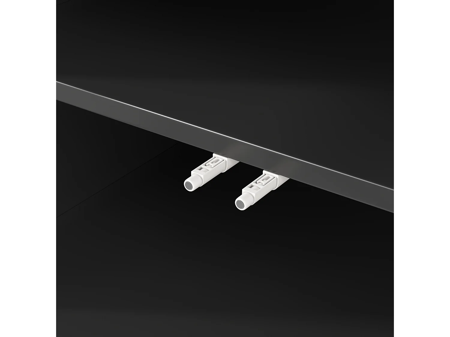 Desserte de cuisine extensible 120-200 cm avec LED, 3 tiroirs et 3 portes - Noir