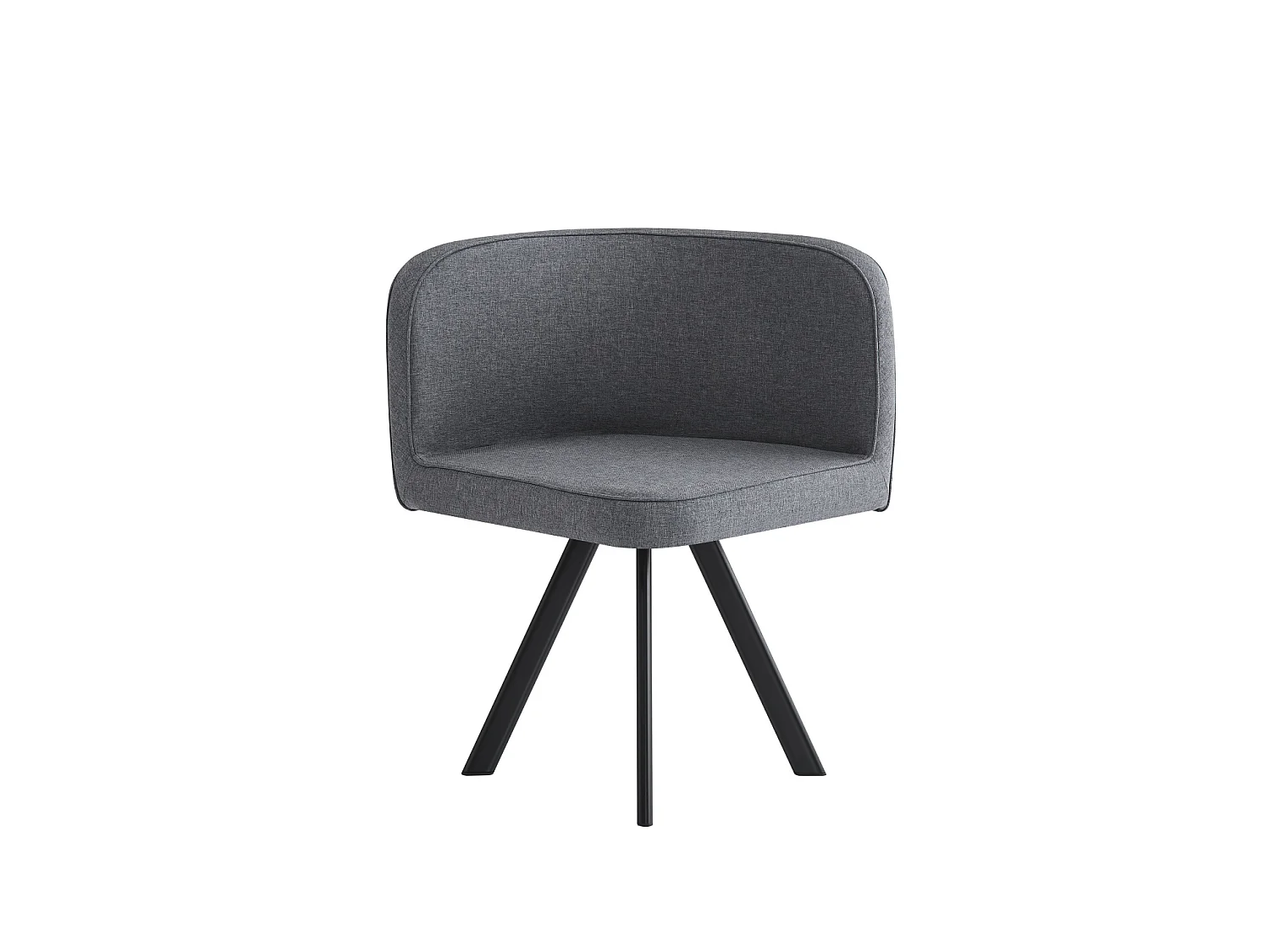 Ensemble table à manger noyer 140 x 90 cm + 6 chaises en lin gris
