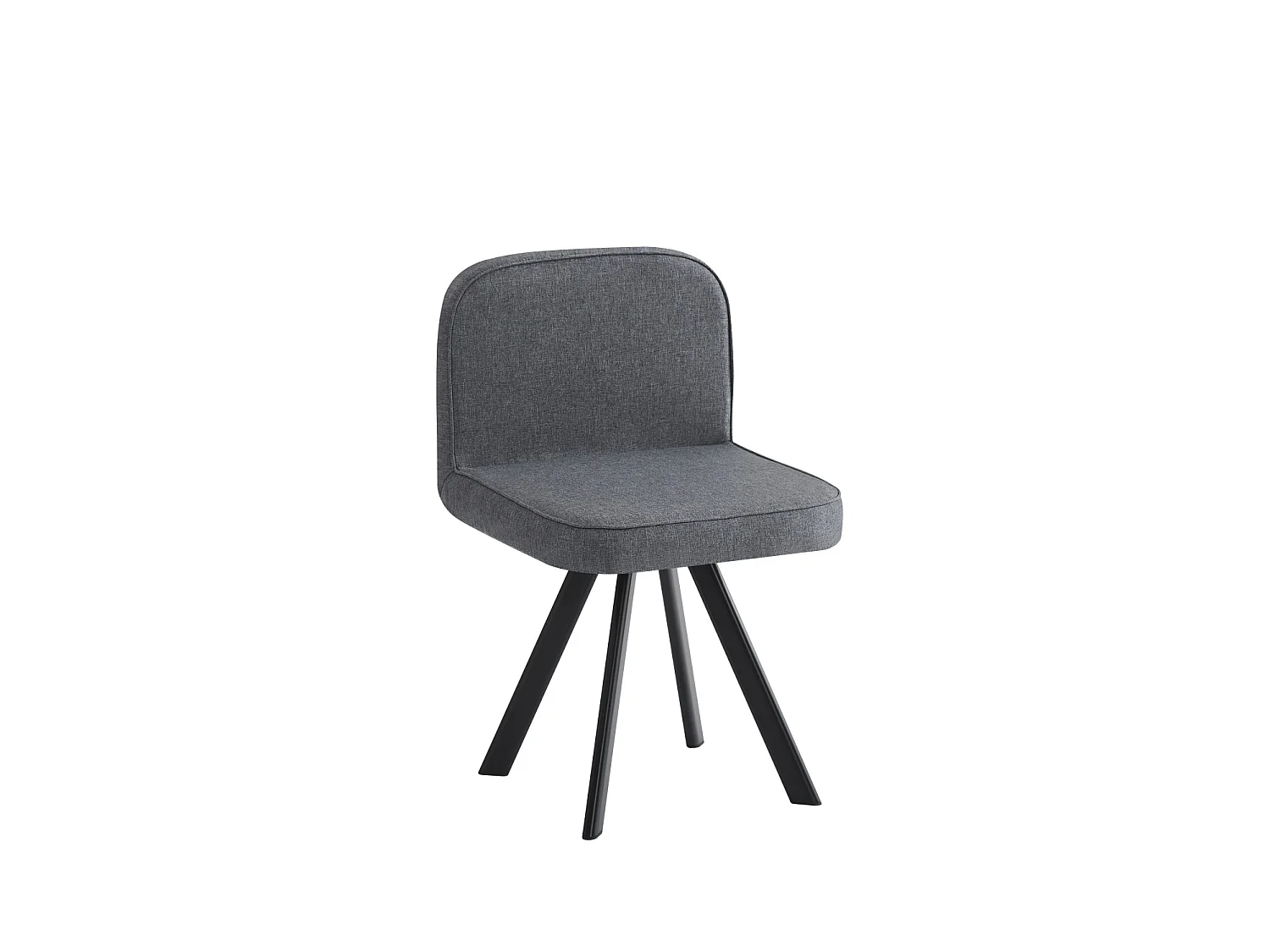Ensemble table à manger noyer 140 x 90 cm + 6 chaises en lin gris