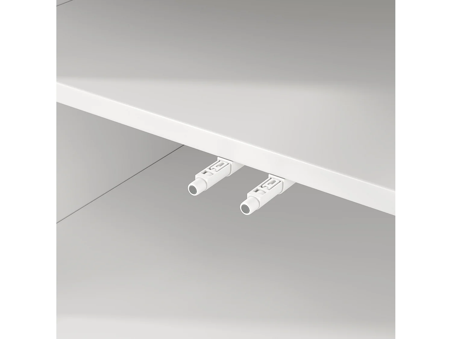 Carrito de cocina extensible de 120-200 cm con iluminación LED, 3 cajones y 3 puertas - Blanco