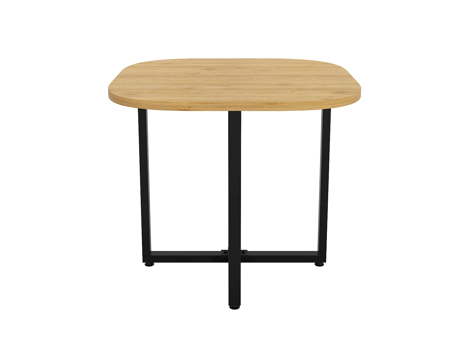 Ensemble table à manger 85 x 85 cm et 4 chaises en lin gris - Plateau bois clair
