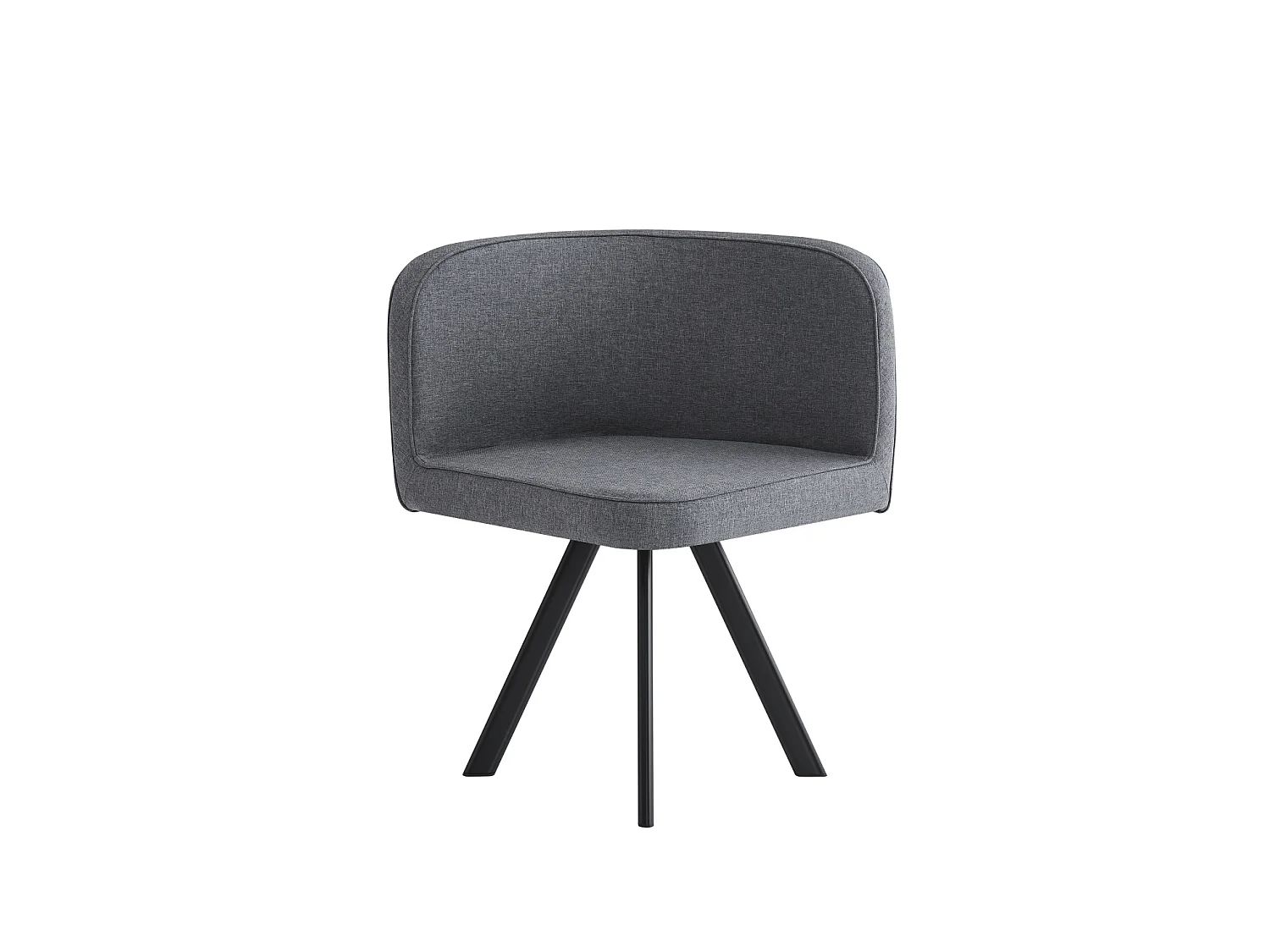 Ensemble table à manger 85 x 85 cm et 4 chaises en lin gris - Plateau bois clair