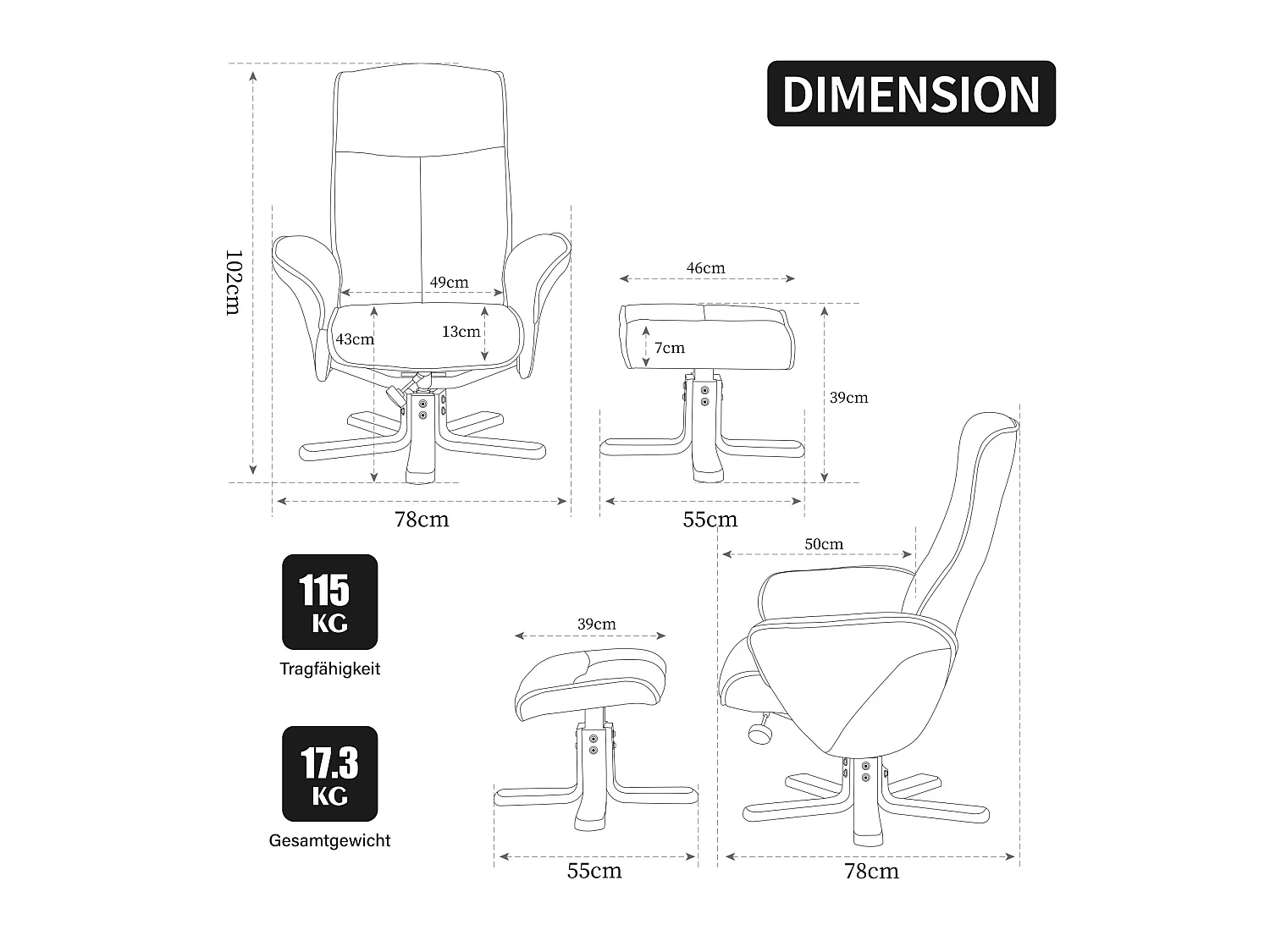 Fauteuil relax pivotant beige en chenille avec repose-pieds - Dossier réglable 145°