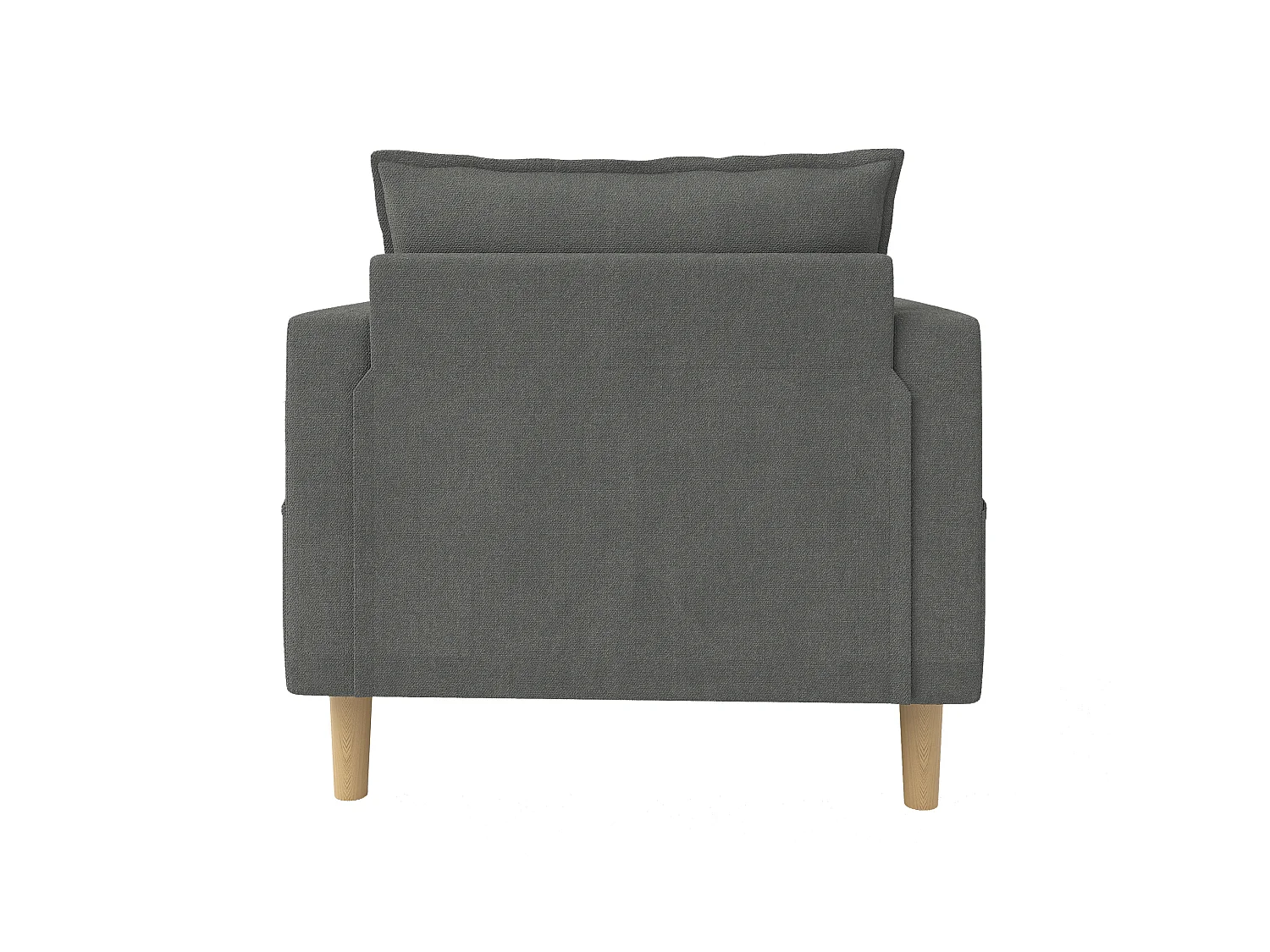 Poltrona in ciniglia con tasche portaoggetti - Grigio scuro
