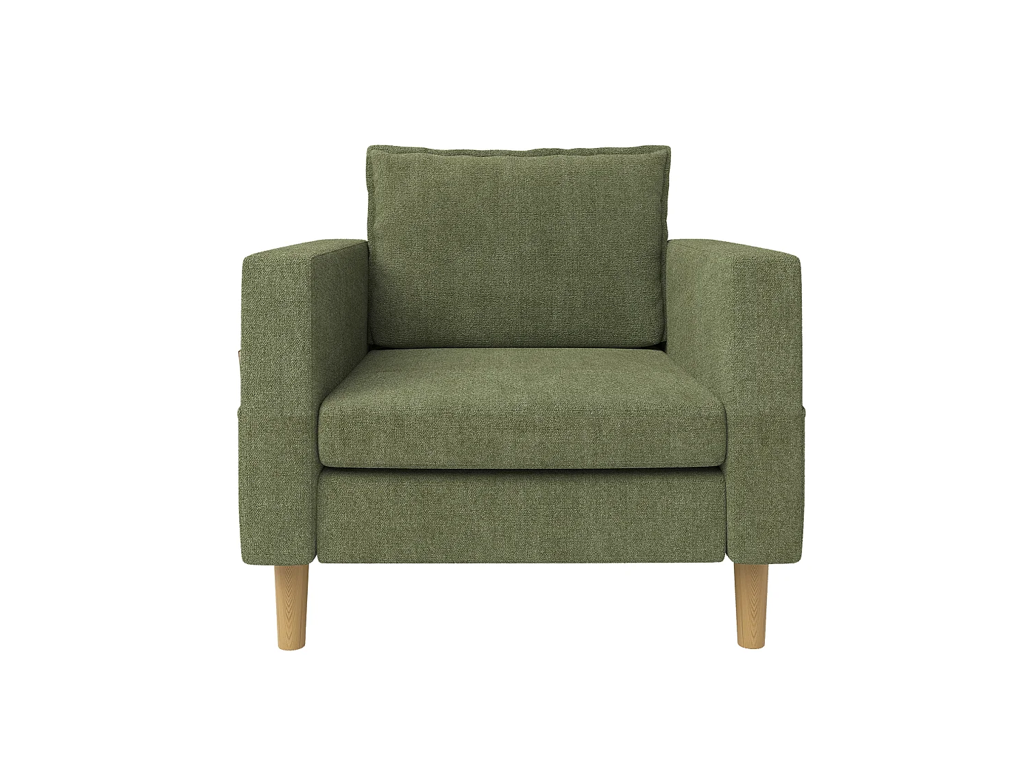 Poltrona in ciniglia con tasche portaoggetti - Verde oliva