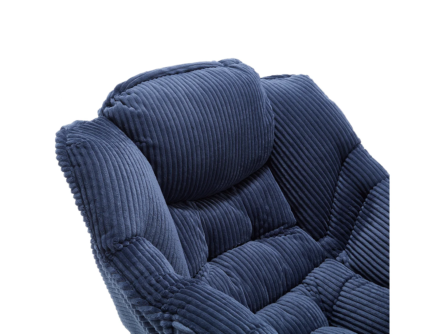 Fauteuil met voetensteun - Stalen frame - Marineblauwe stof