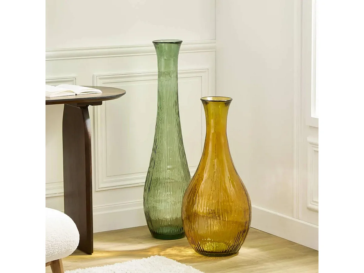 Vase en Verre Recyclé "Caria" 75cm Jaune