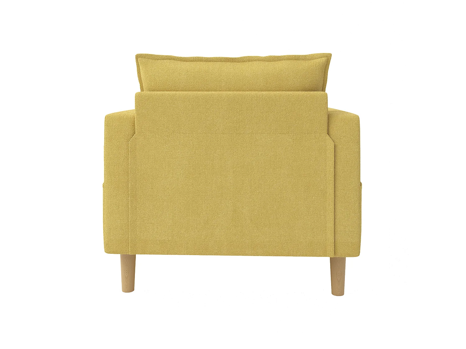 Poltrona in ciniglia con tasche portaoggetti - Giallo senape