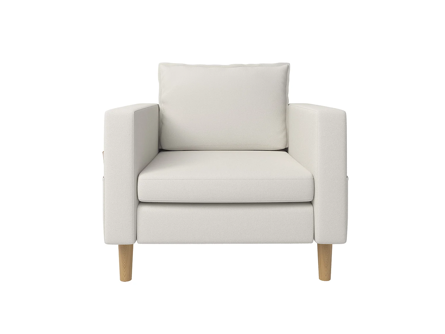 Poltrona in ciniglia con tasche portaoggetti - Beige