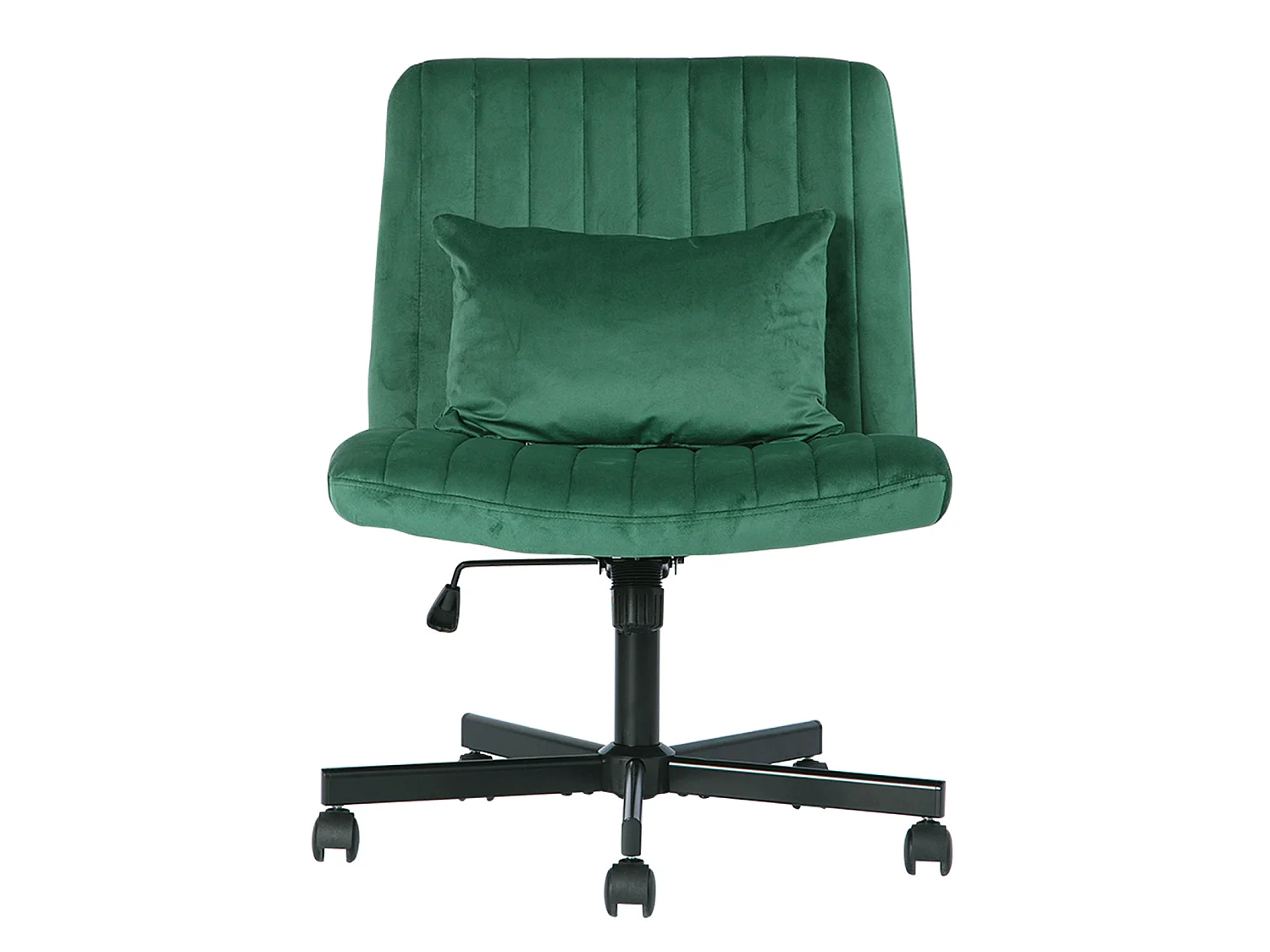Fauteuil de bureau pivotante réglable avec roulettes silencieuses - Tissu vert