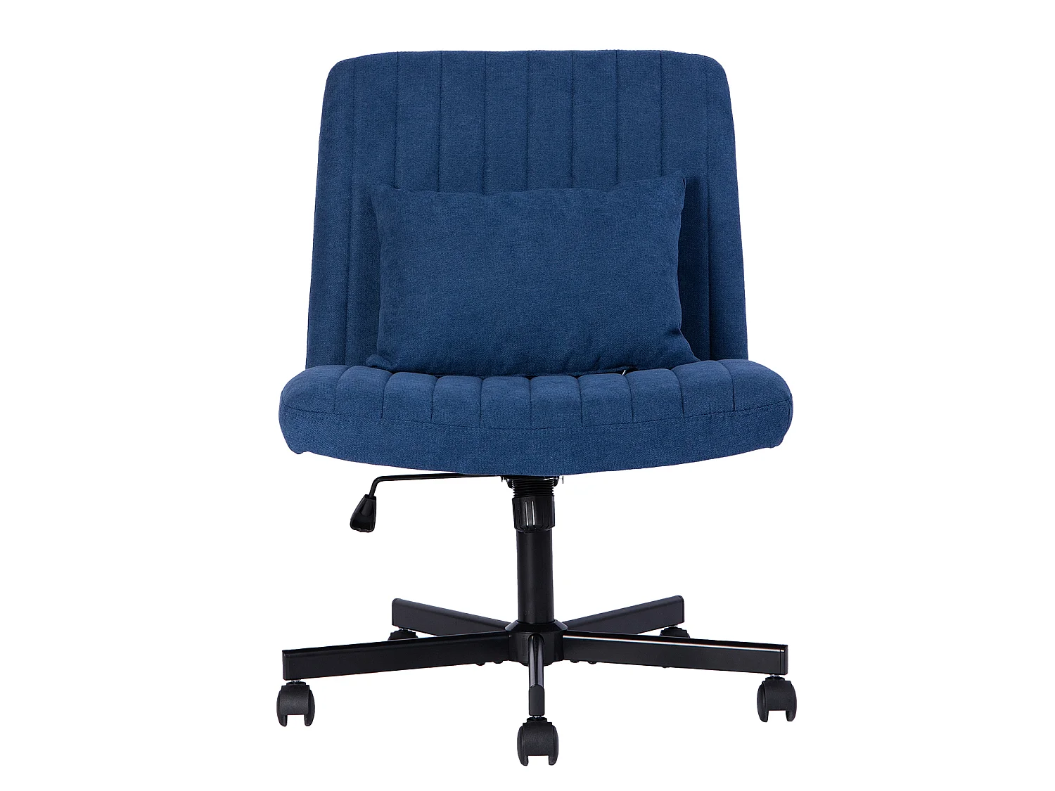 Fauteuil de bureau pivotante réglable avec roulettes silencieuses - Tissu bleu