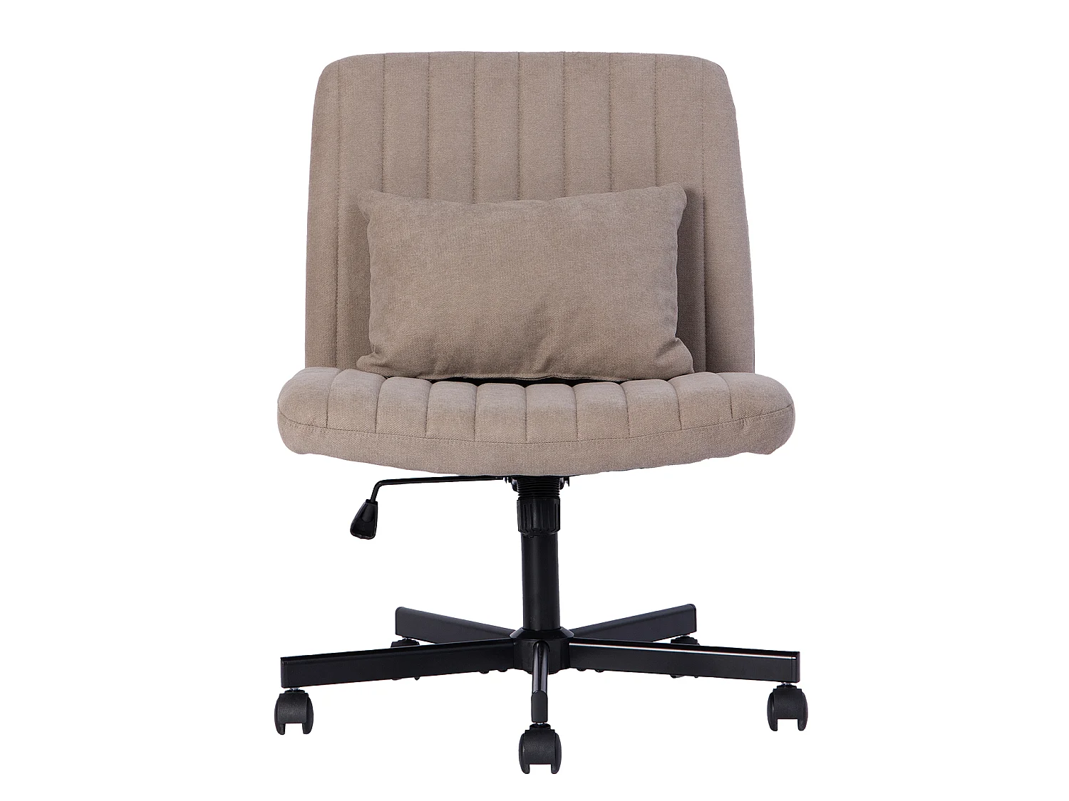 Fauteuil de bureau pivotante réglable avec roulettes silencieuses - Tissu kaki