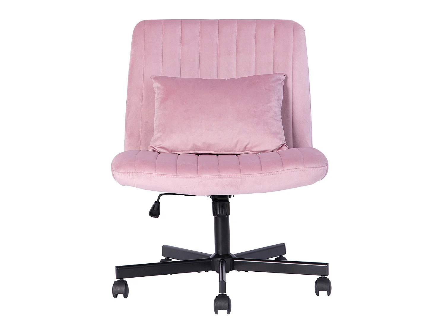 Fauteuil de bureau pivotante réglable avec roulettes silencieuses - Tissu rose