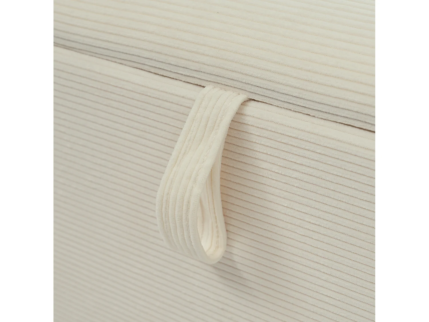 Banc de lit coffre 145 x 38x 46 cm avec rangement hydraulique pour chambre salon et entrée velours côtelé beige