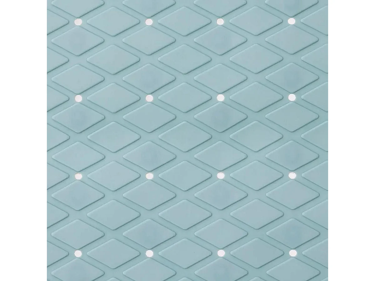 Fond de Bain PVC "Diamond" 35x70cm Bleu Arctique