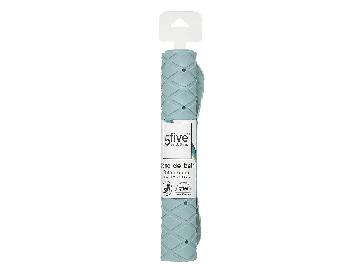 Fond de Bain PVC "Diamond" 35x70cm Bleu Arctique