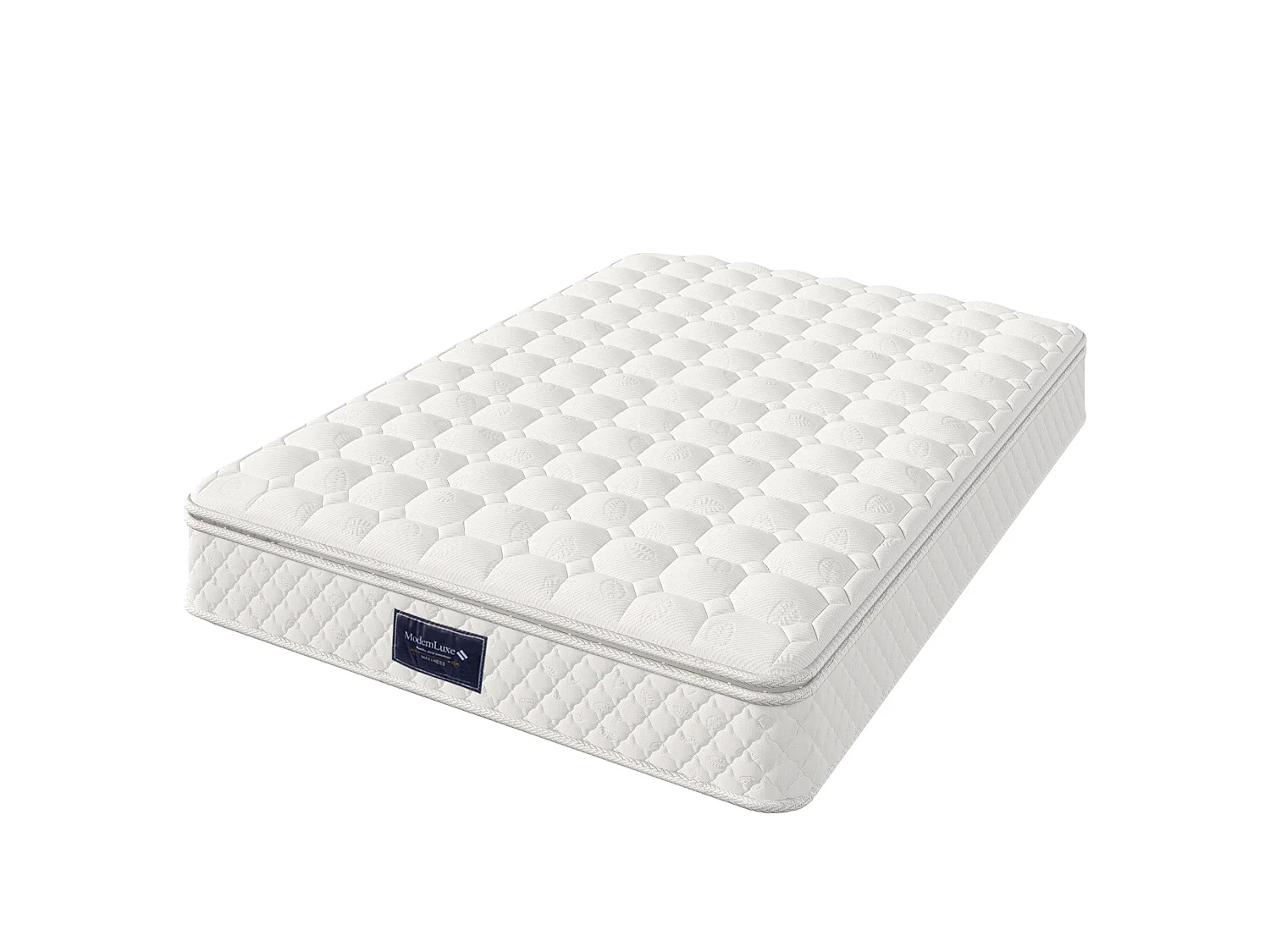 Matelas 160 x 200 cm ressorts ensachés 7 zones mousse froide H3 25 cm certifié Oeko-Tex microfibre blanc