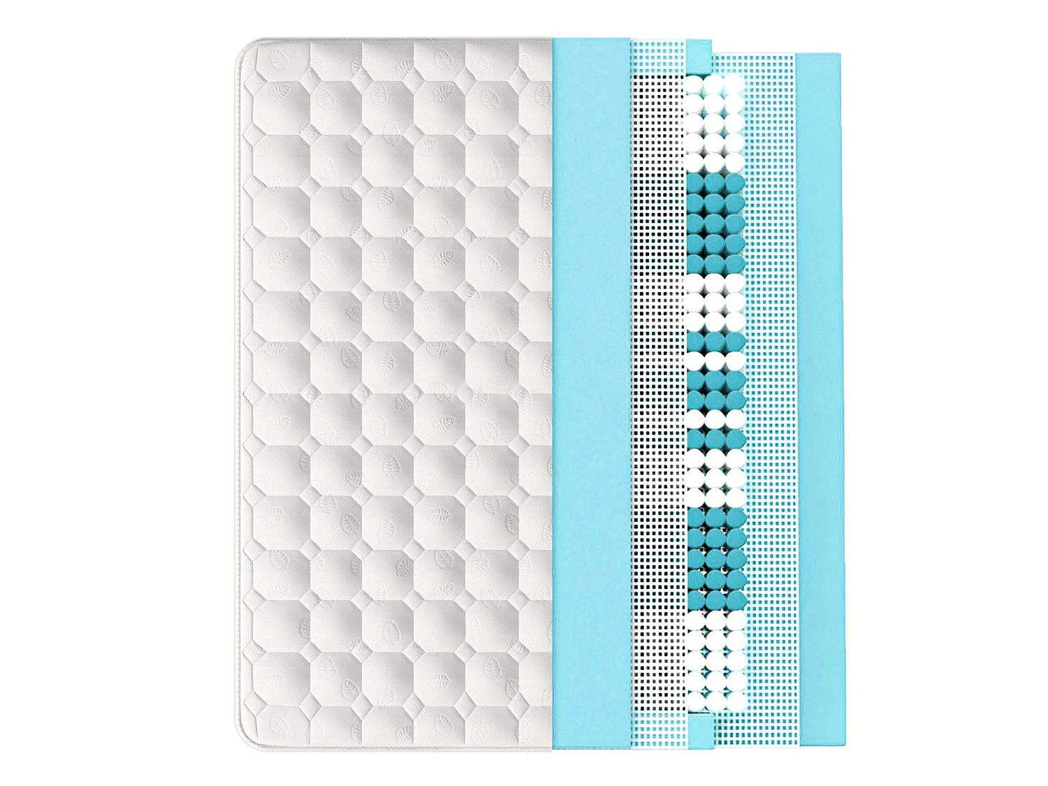 Matelas 140 x 200 cm ressorts ensachés 7 zones mousse froide H3 25 cm certifié Oeko-Tex microfibre blanc