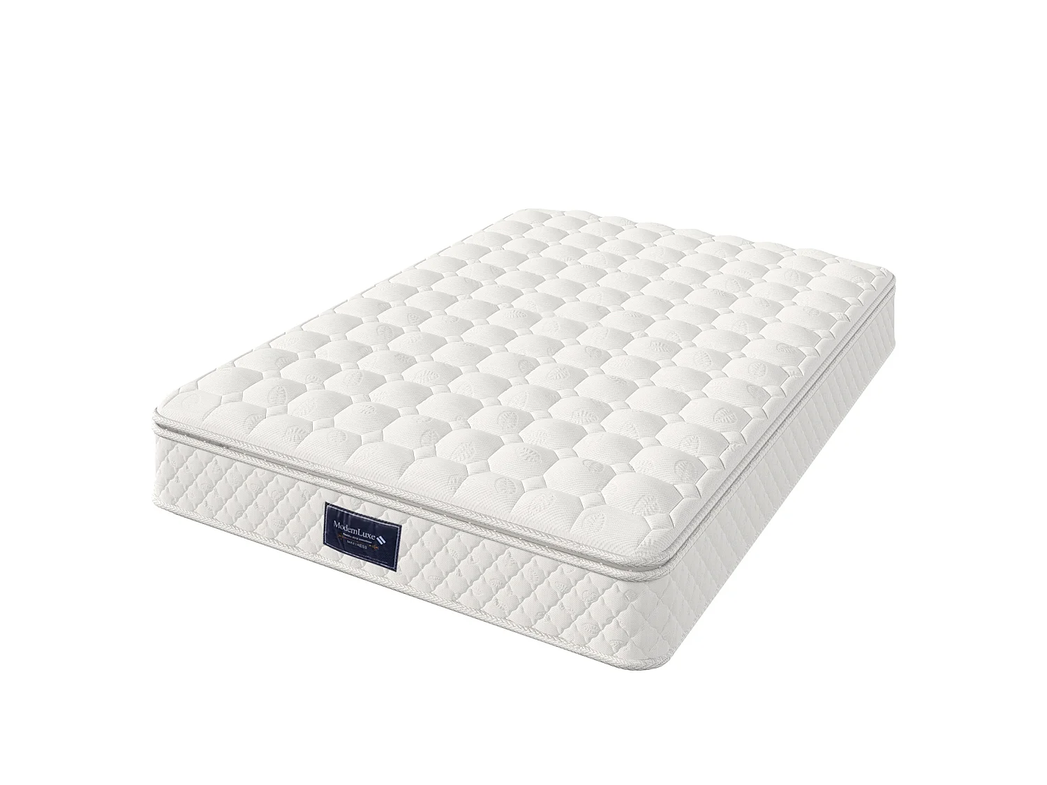 Matelas 140 x 200 cm ressorts ensachés 7 zones mousse froide H3 25 cm certifié Oeko-Tex microfibre blanc