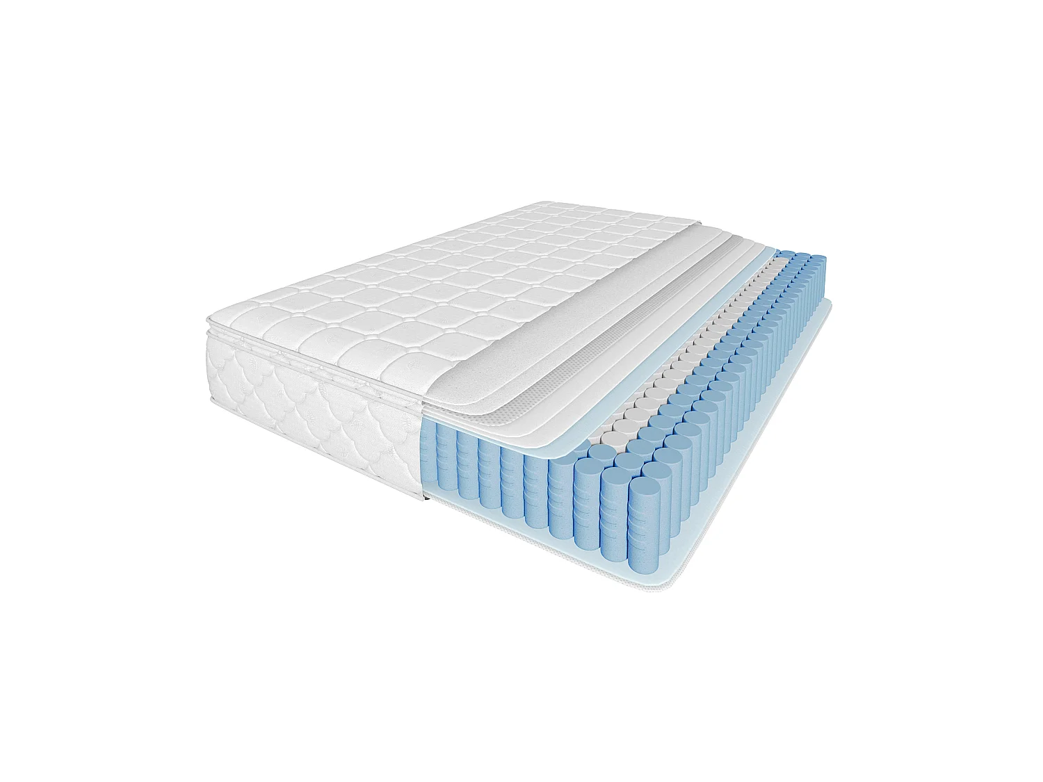 Matelas 90 x 200 cm ressorts ensachés 7 zones mousse froide H3 25 cm certifié Oeko-Tex microfibre blanc
