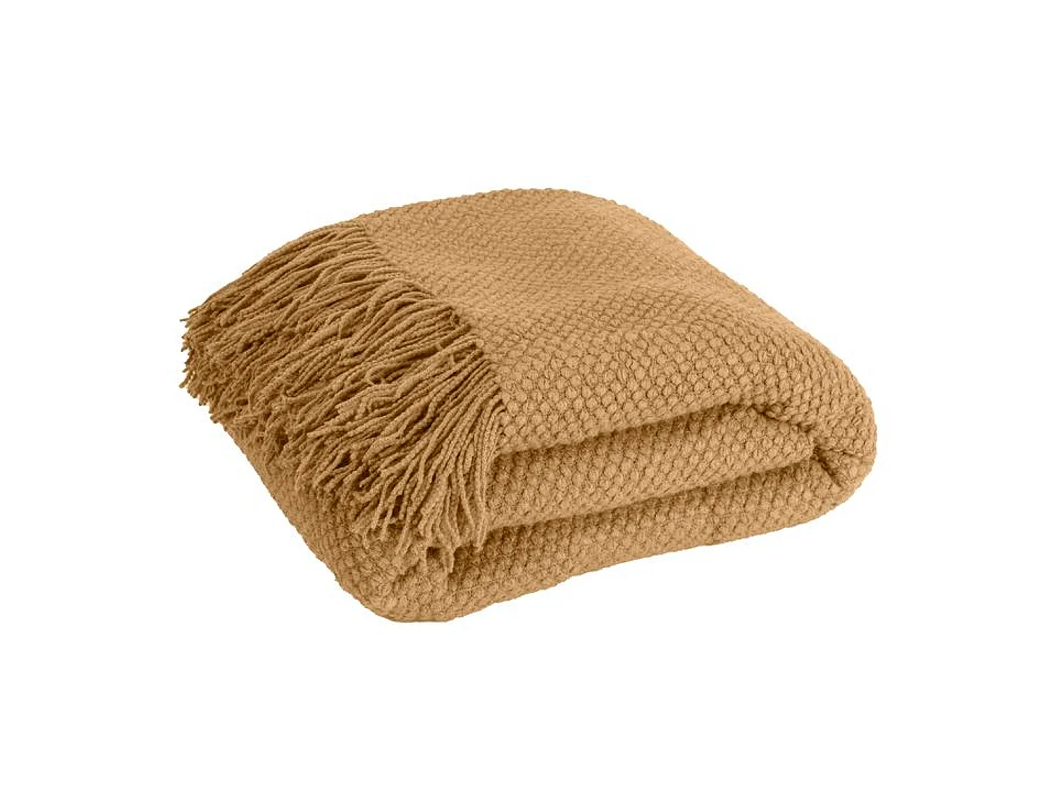 Couverture plaid marron toast 130x170cm DENARLA - SACASA