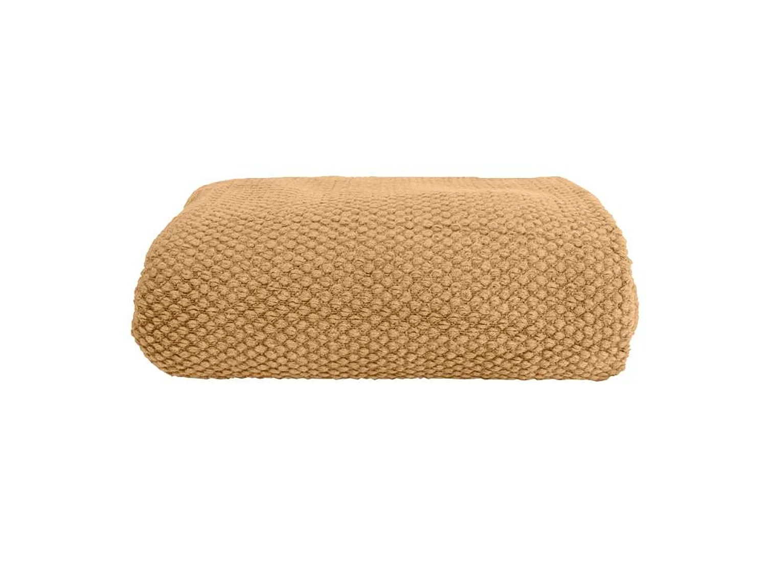 Couverture plaid marron toast 130x170cm DENARLA - SACASA