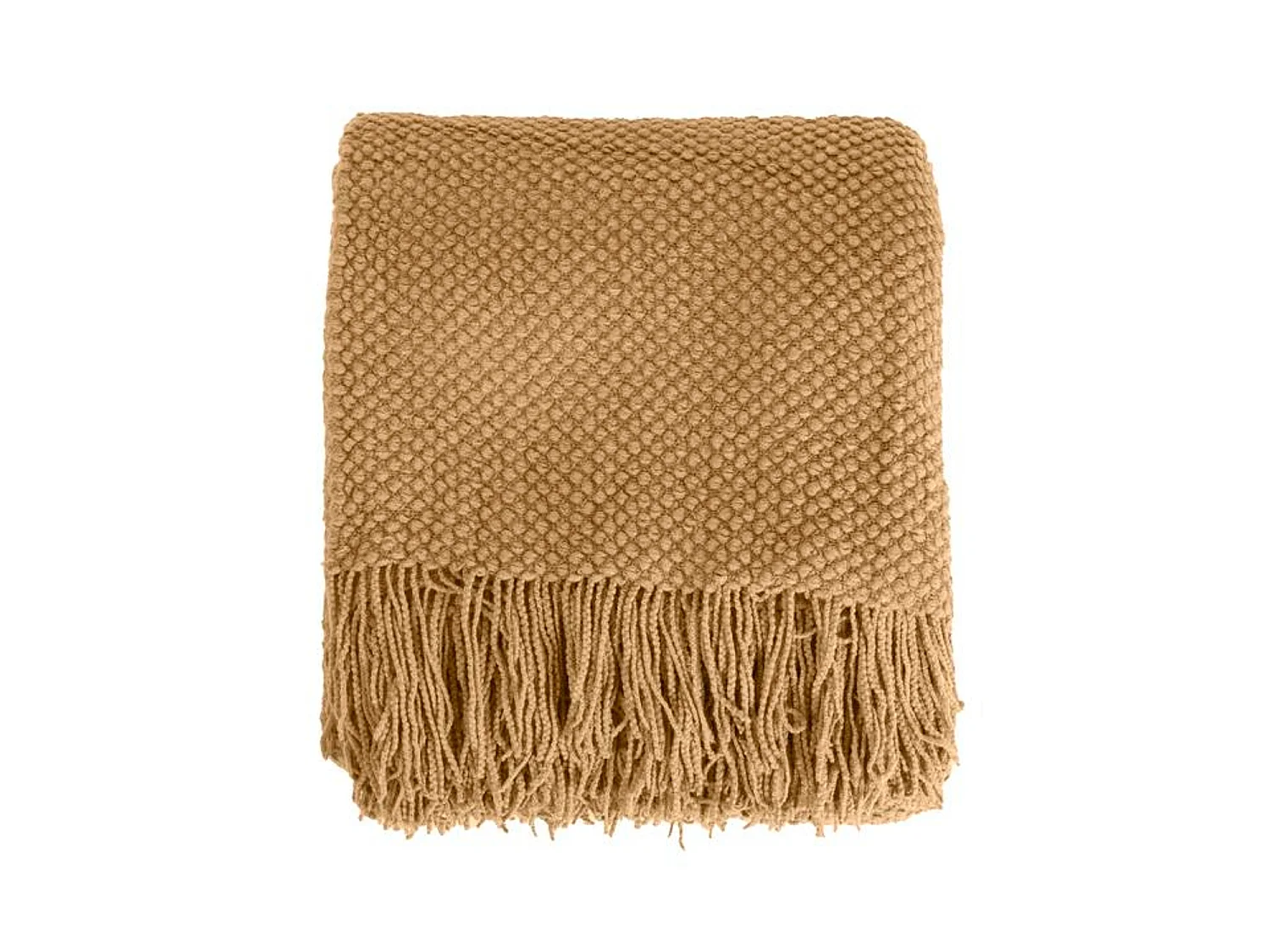 Couverture plaid marron toast 130x170cm DENARLA - SACASA