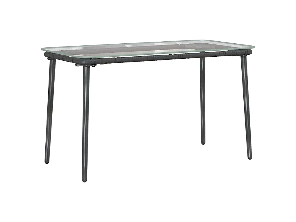 Ensemble de meubles de jardin 4 pièces Noir et Crème polyrotin