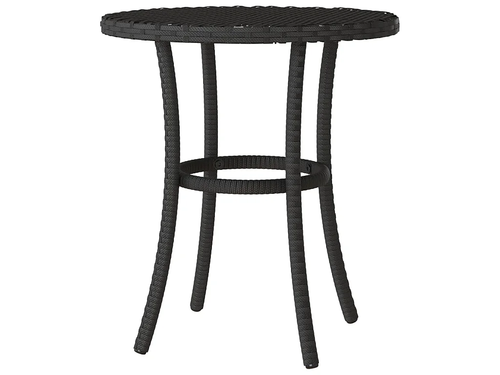Ensemble de bistro 3 pièces avec coussins noir résine tressée