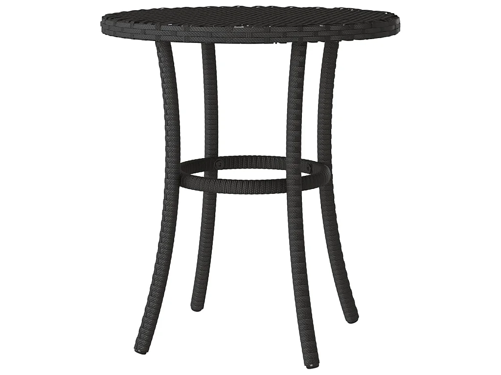 Ensemble de bistro 3 pièces avec coussins noir résine tressée