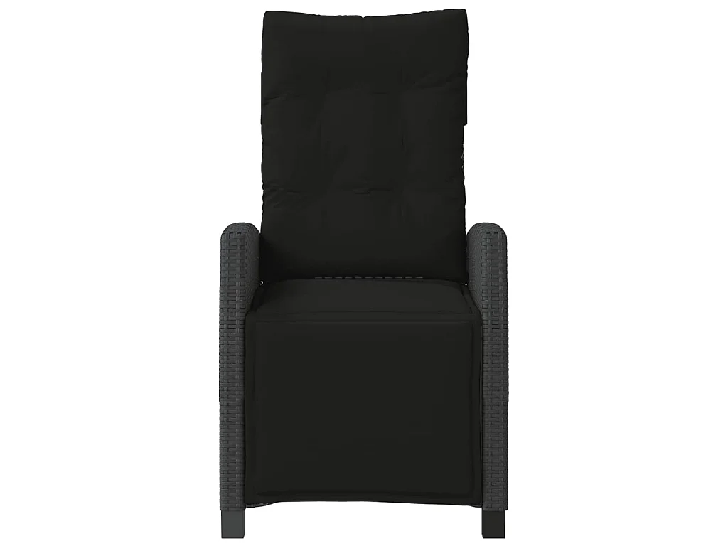 Ensemble de bistro 3 pièces avec coussins noir résine tressée