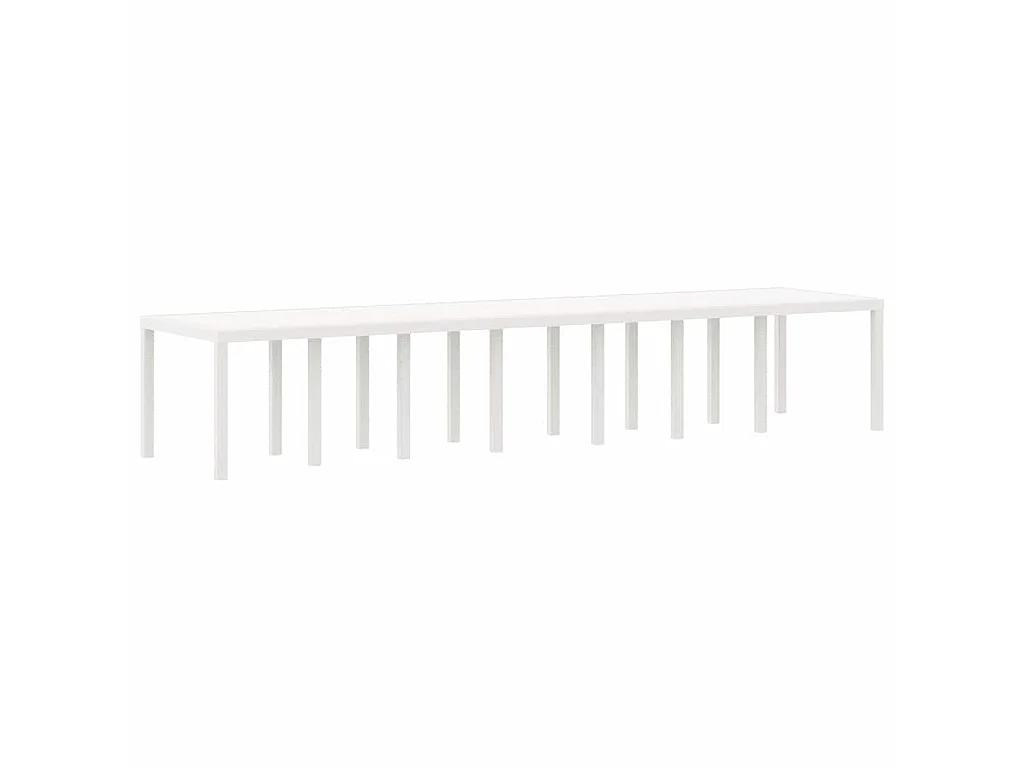 Conjunto de Comedor de Jardín 17 pcs Blanco Ratan Polt