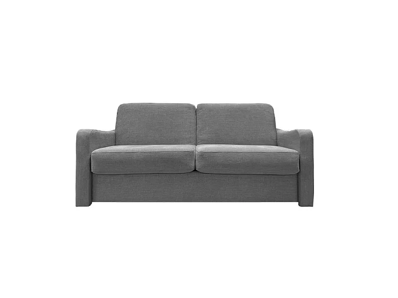 XEUS Canapé convertible 3 places gris argent – matelas Diva Literie 140cm