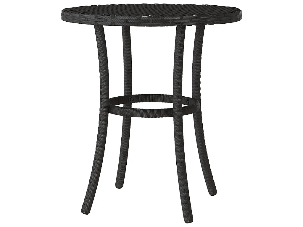 Ensemble de bistro 3 pièces avec coussins noir résine tressée