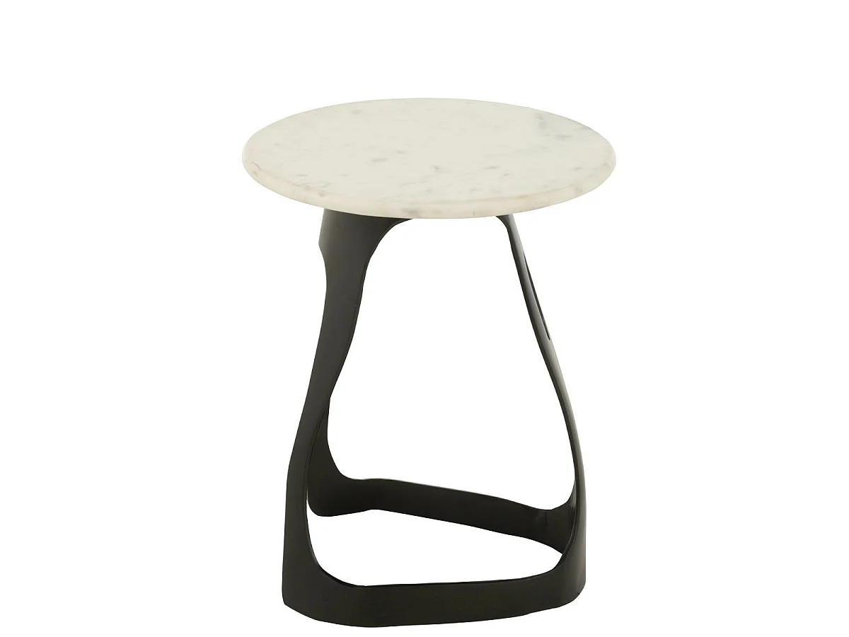 Table d'Appoint Design "Bettye" 40cm Blanc & Noir