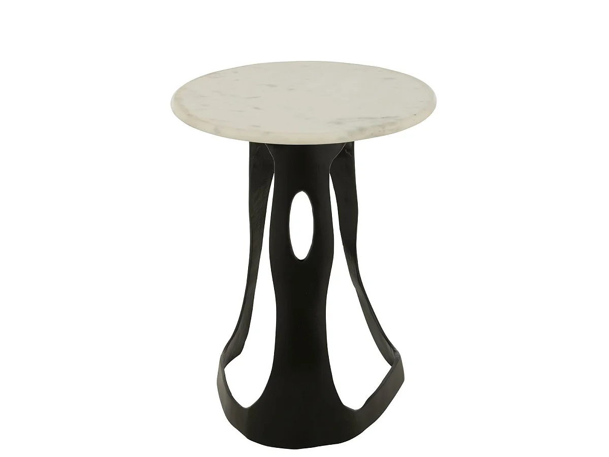 Table d'Appoint Design "Bettye" 40cm Blanc & Noir
