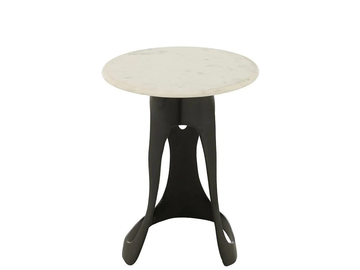 Table d'Appoint Design "Bettye" 40cm Blanc & Noir