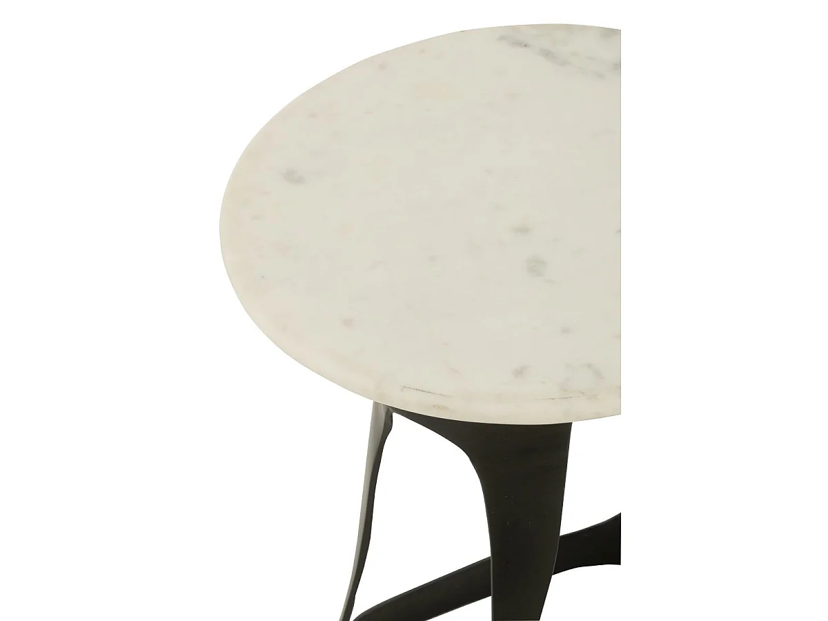 Table d'Appoint Design "Bettye" 40cm Blanc & Noir