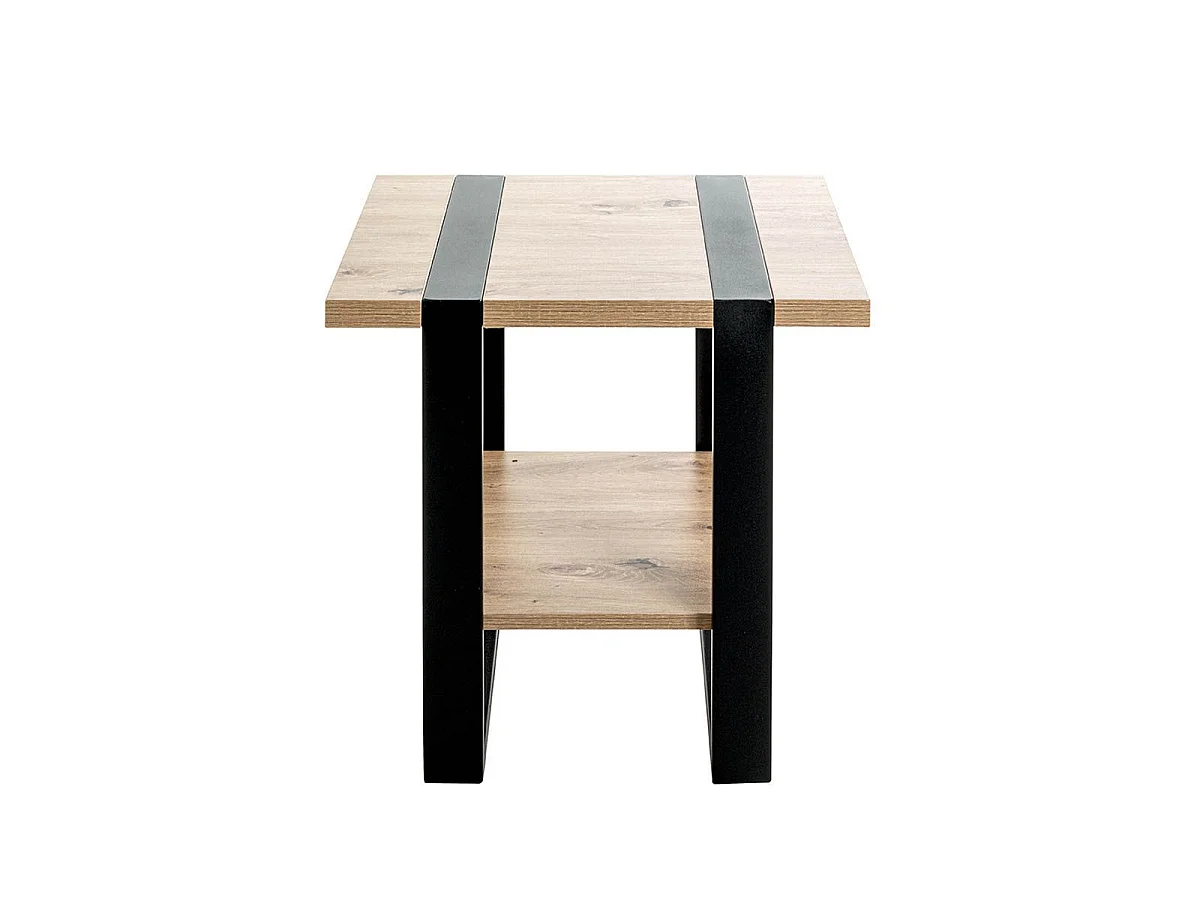 Table d'Appoint "Miranda" 45cm Chêne & Noir